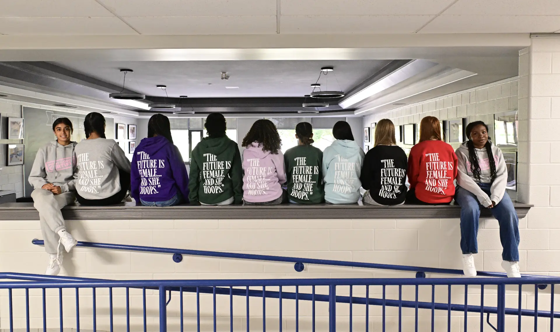 Point Goddess athletes wearing THE FUTURE IS FEMALE hoodies